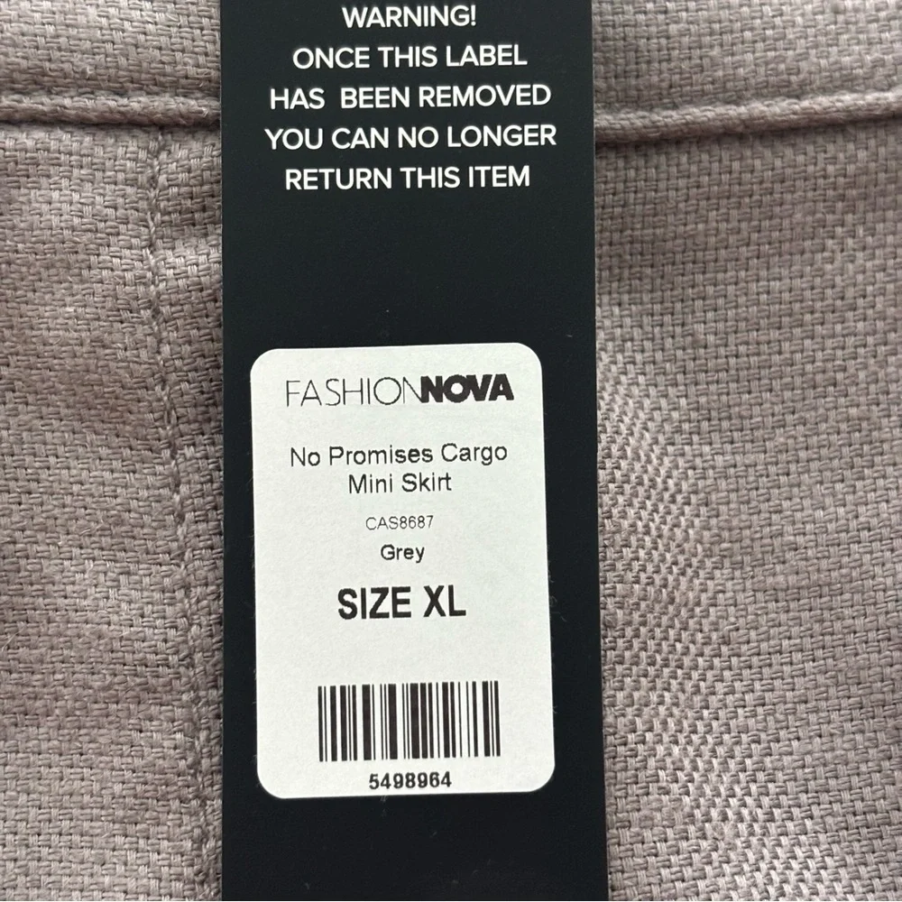❤️2/$15 or 3/$21❤️NWT Fashion Nova Grey No Promises Cargo Mini Skirt, Size XL - Picture 11 of 13